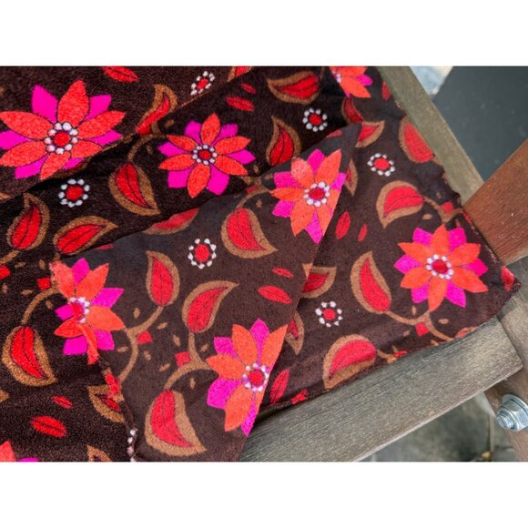 Stunning Groovy Floral Vintage Fabric French Terry 60s 70s 98.5x48” - Picture 3 of 6